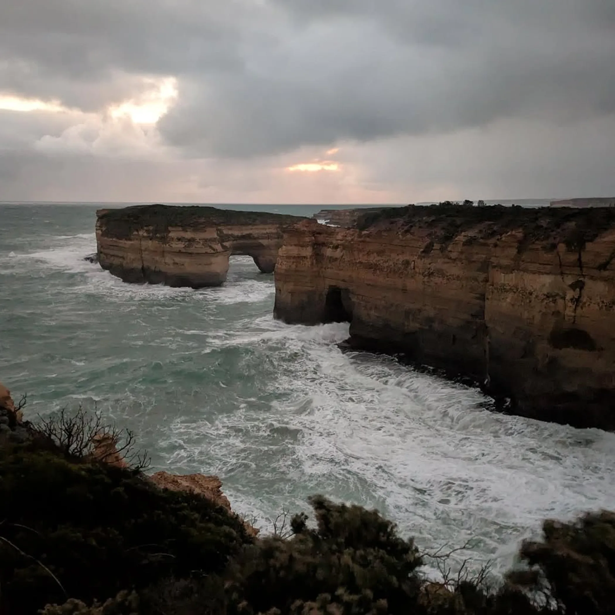 coastal cliffs and ocean at loch ard gorge