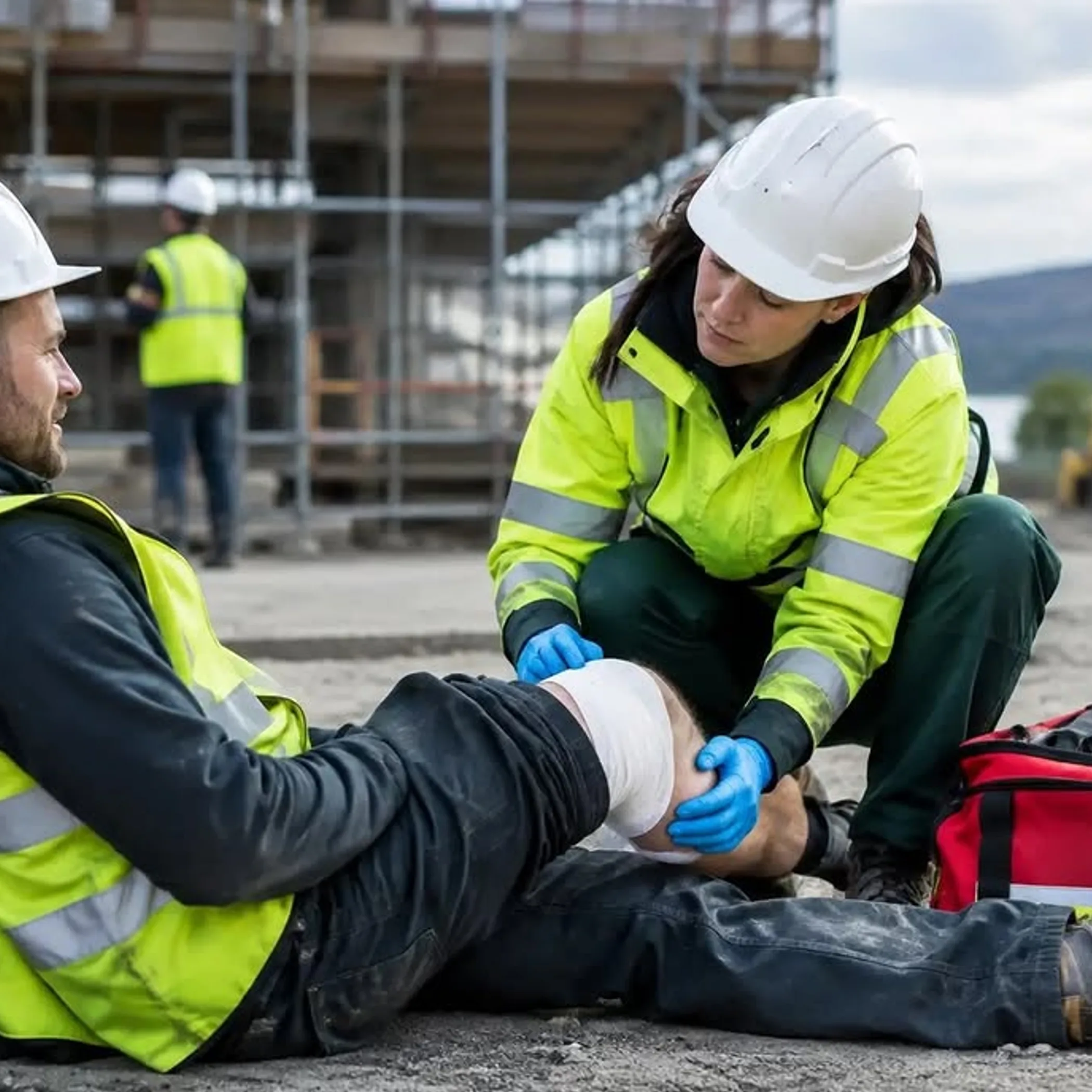 emergency injury response at construction site