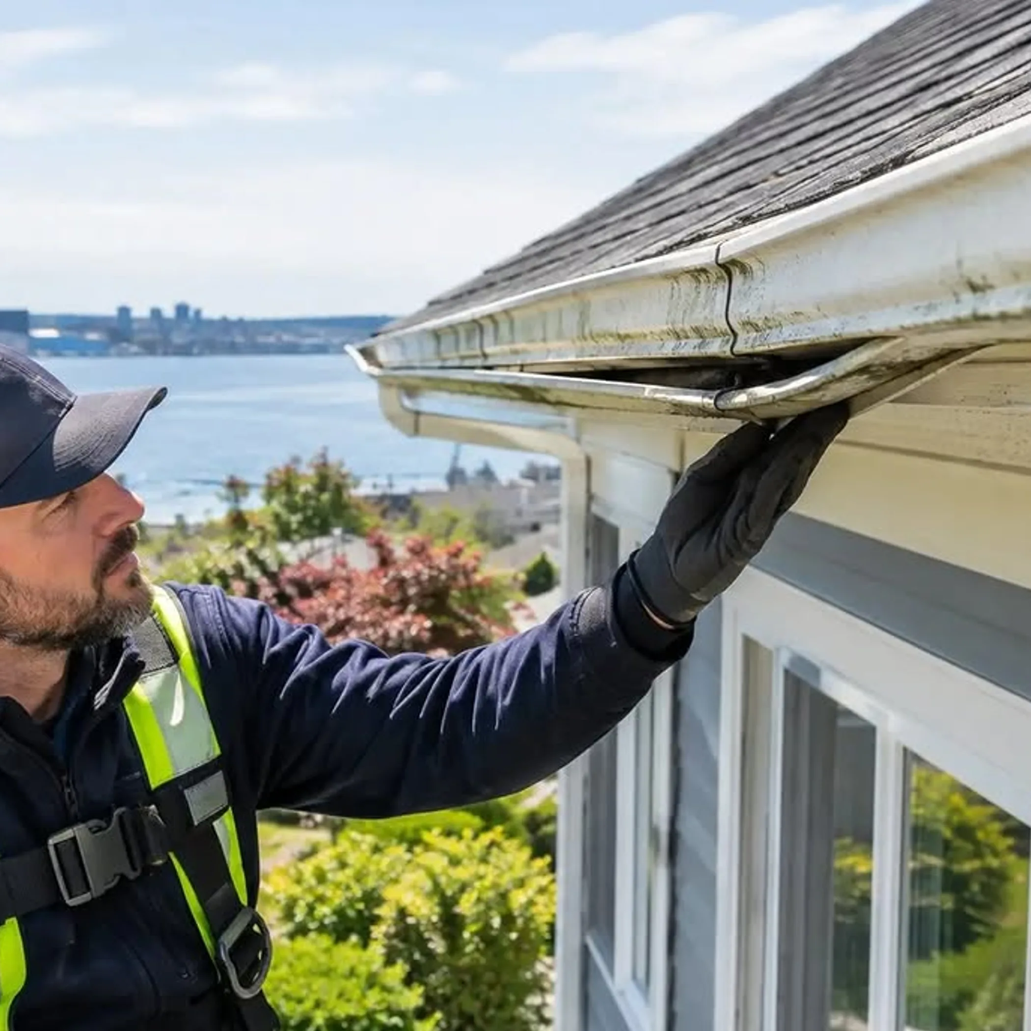 gutter maintenance closeup