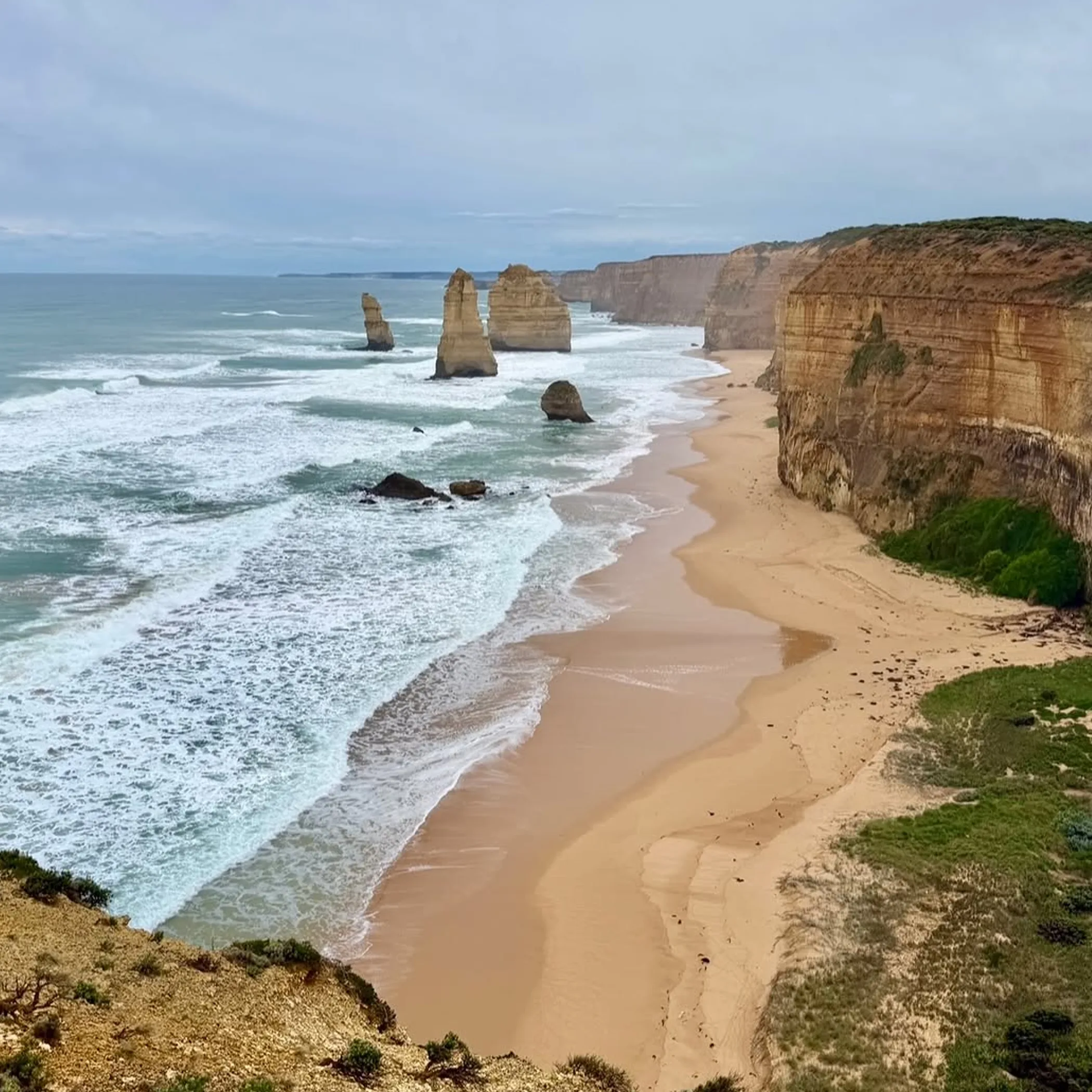 great ocean road limestone cliffs beach ocean