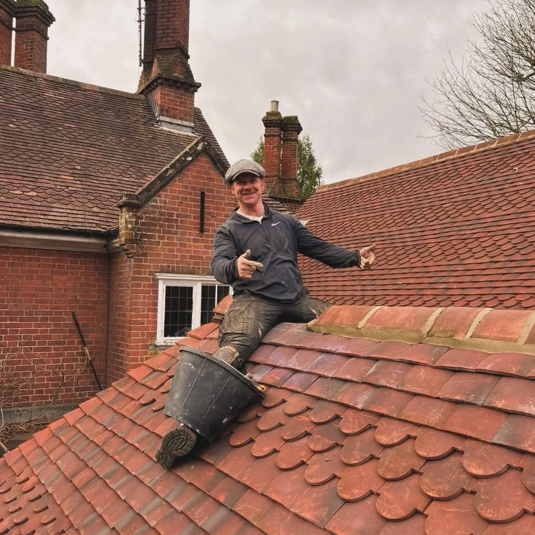 roofing work on victorian tiled roof