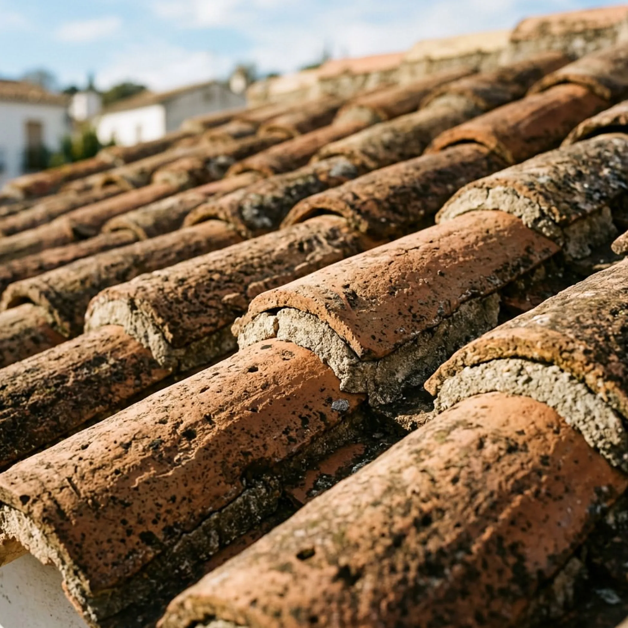 aged roof tiles for maintenance