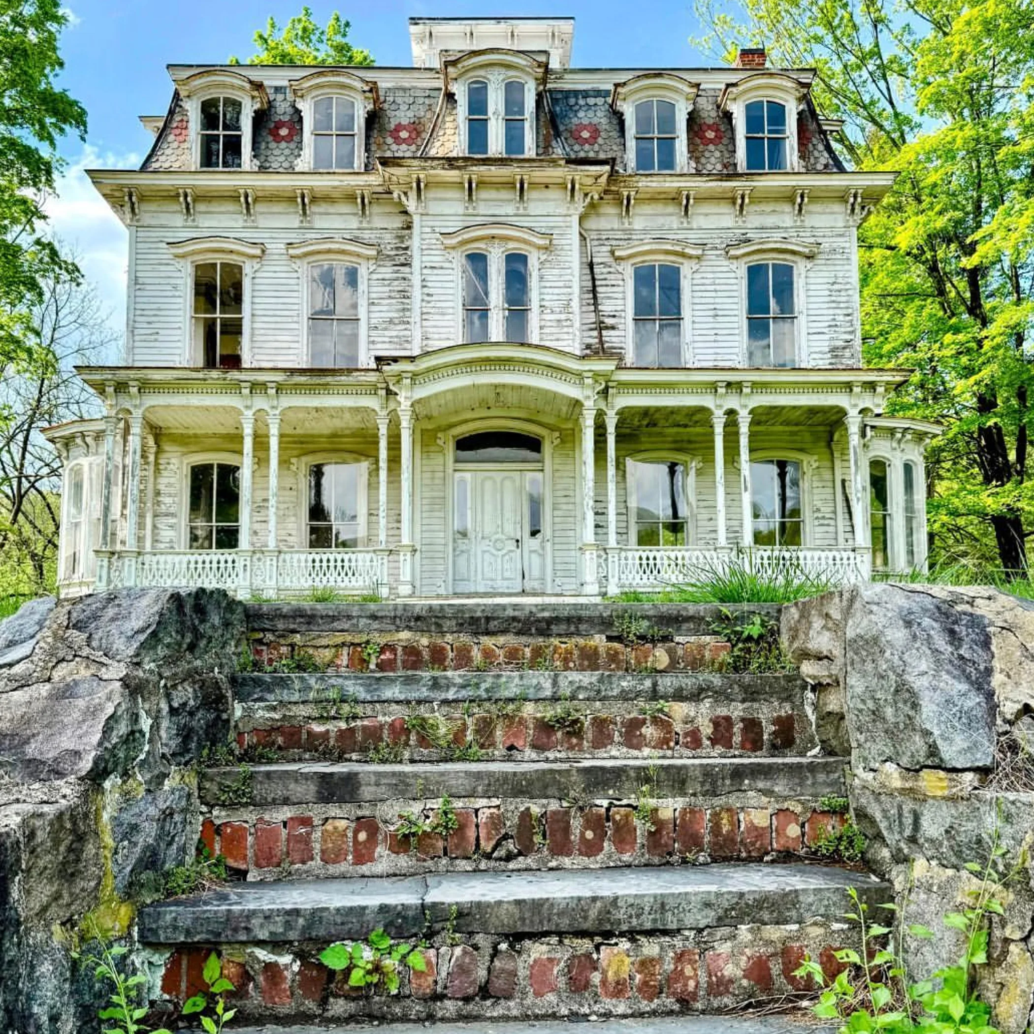 victorian home with prominent roof